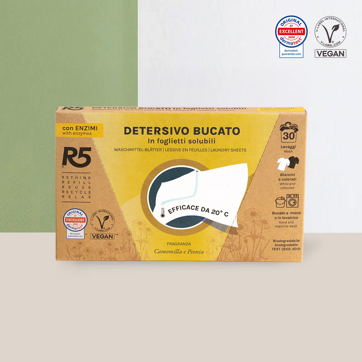 R5 Hojas de detergente con enzimas