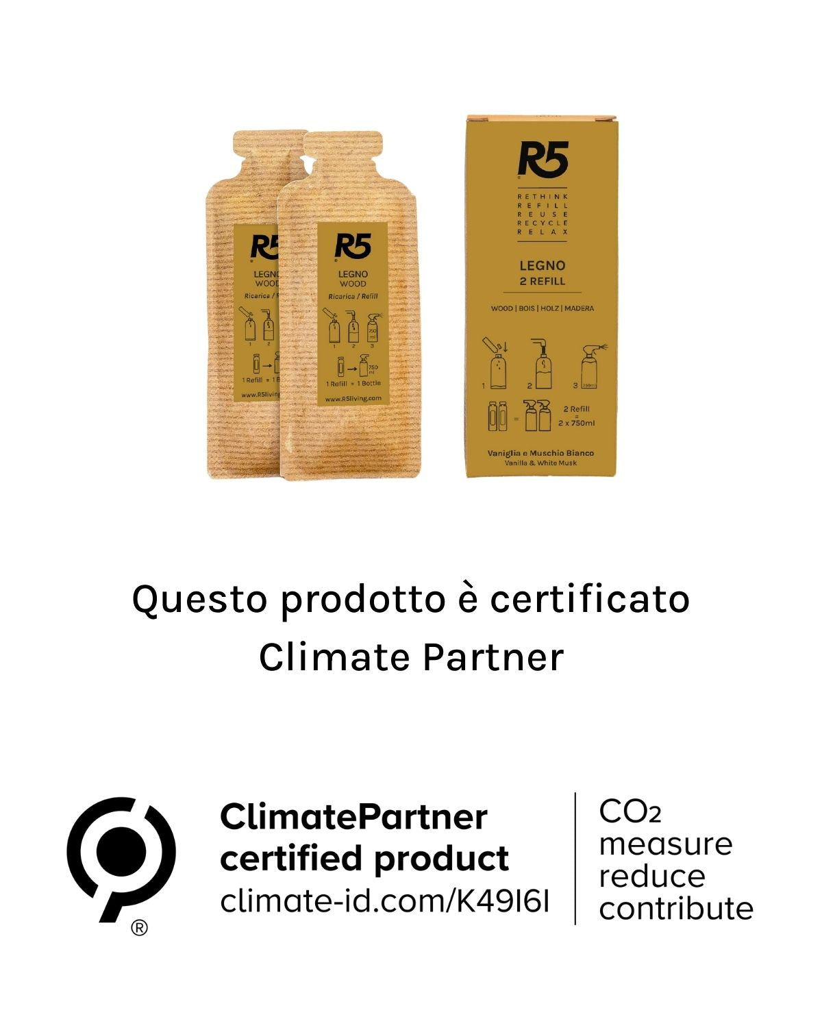 Climate Partner certified refill legno