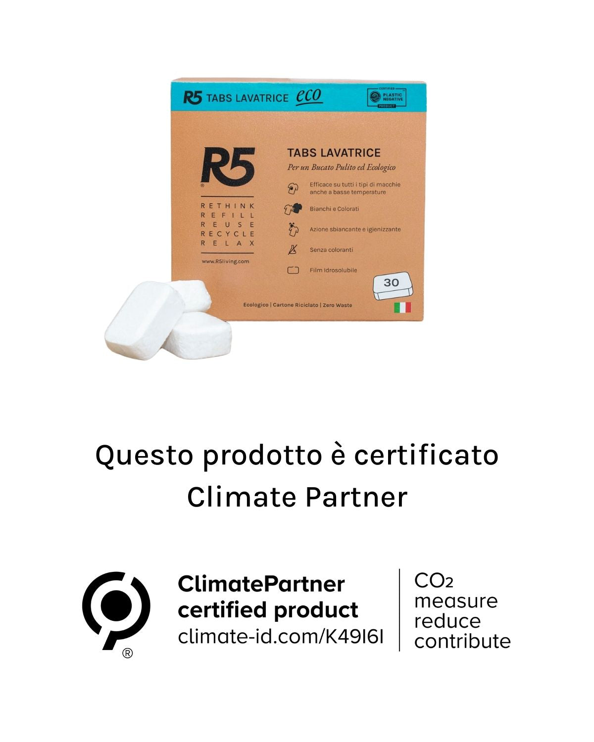 Climate Partner certified tabs lavatrice