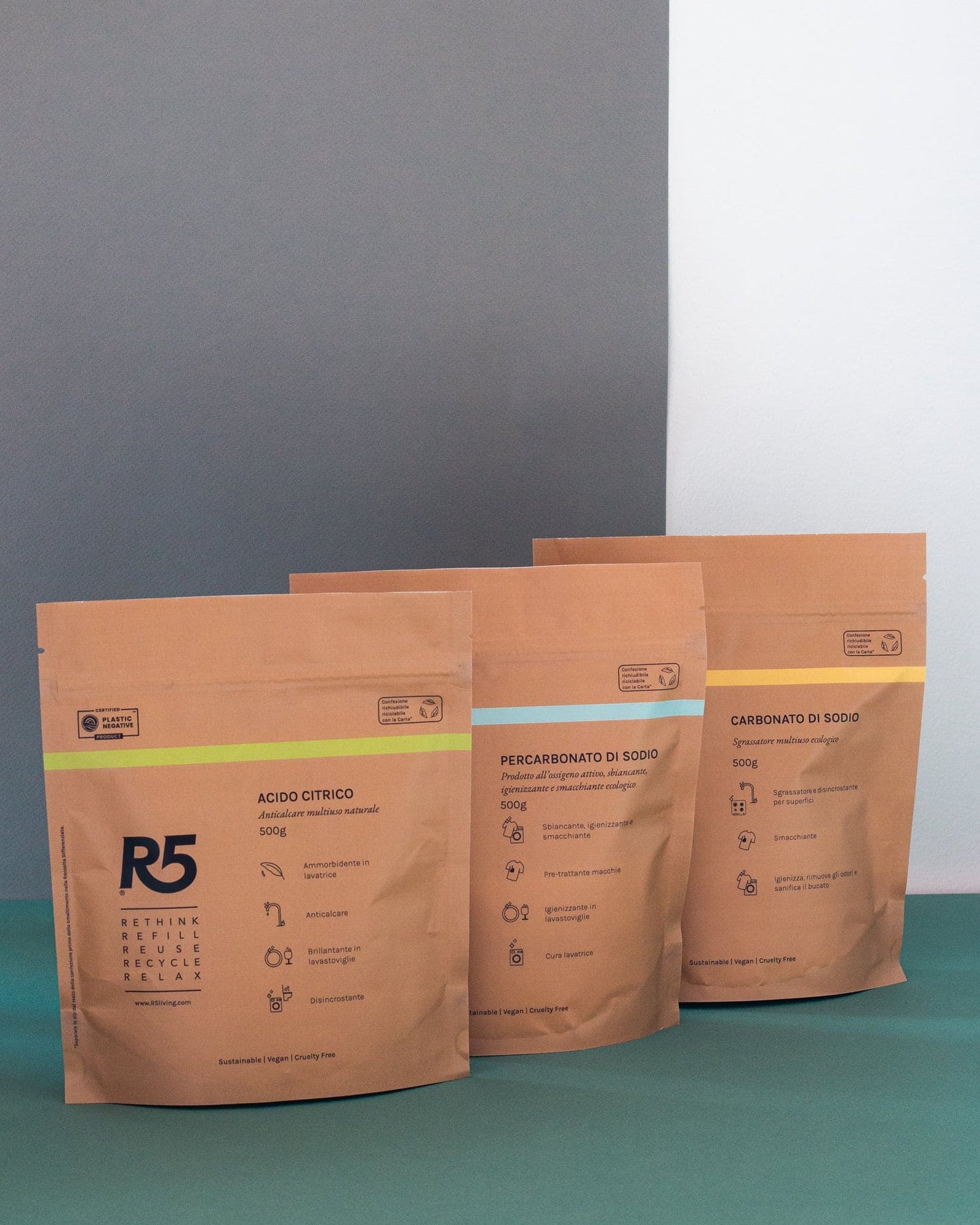 le 3 polveri magiche acido citrico percarbonato carbonato